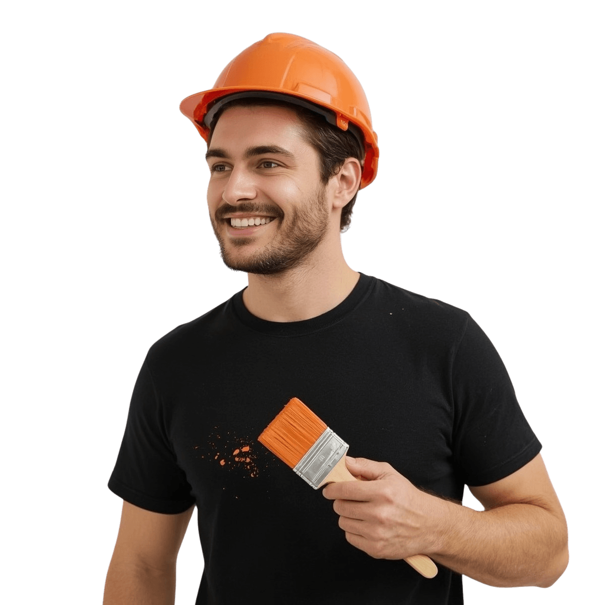 paint roller with orange ink